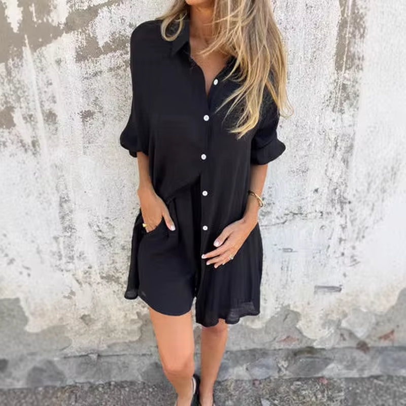 LuxeLoom™ Cotton Linen Two-Piece Set – Effortless Style for Spring & Summer